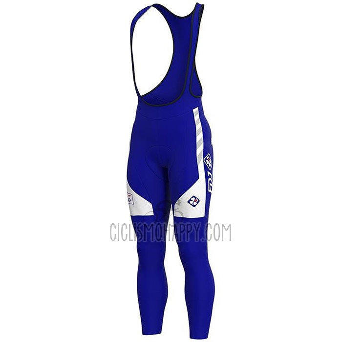 Groupama FDJ Cycling Jersey Bib Tight 2020 Long Sleeve White Deep Blue Red